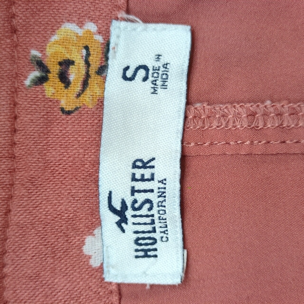 Hollister Cotton Blend Floral Overalls in Rosy Brown Size S - Picture 7 of 10